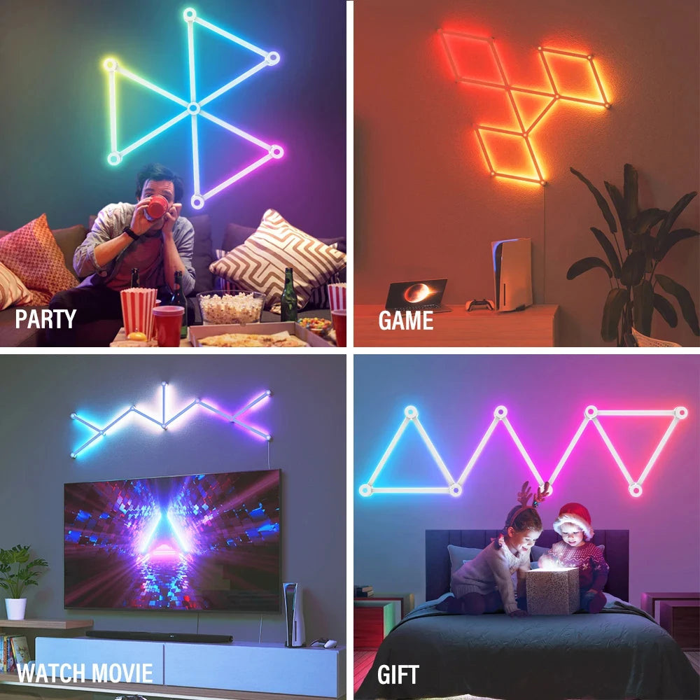 RGBIC LED Smart Wall Lamp Bar WIFI Music Sync Atmosphere Night Light TV wall game room bedroom DIY decoration lights APP control tableandwalllamps