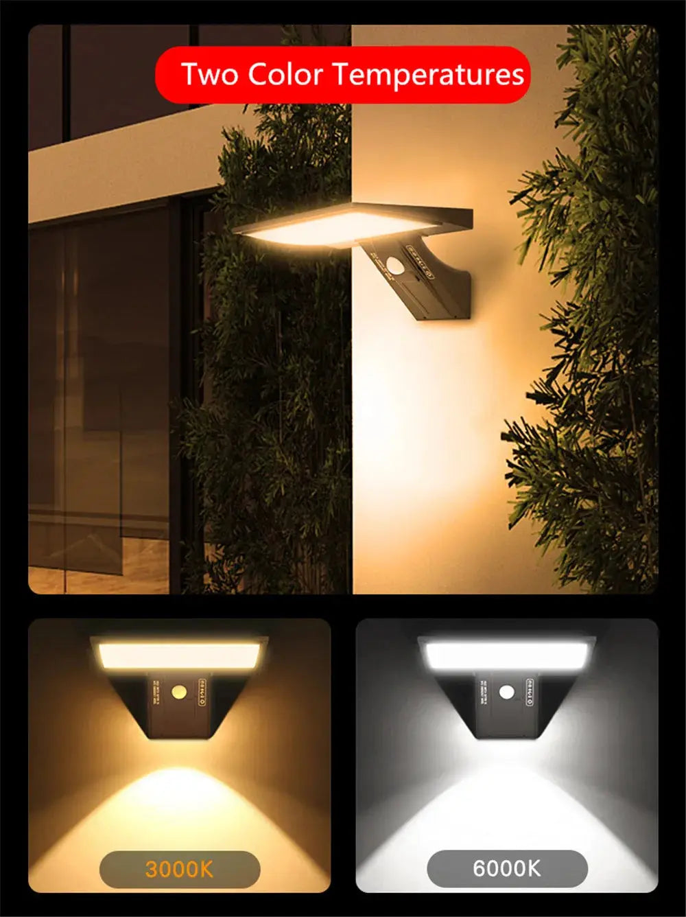 Solar Outdoor Lamps Garden Wall Motion Sensor Street Lawn Light IP 65 Waterproof Warm White Courtyard Solar Power Spotlighting tableandwalllamps