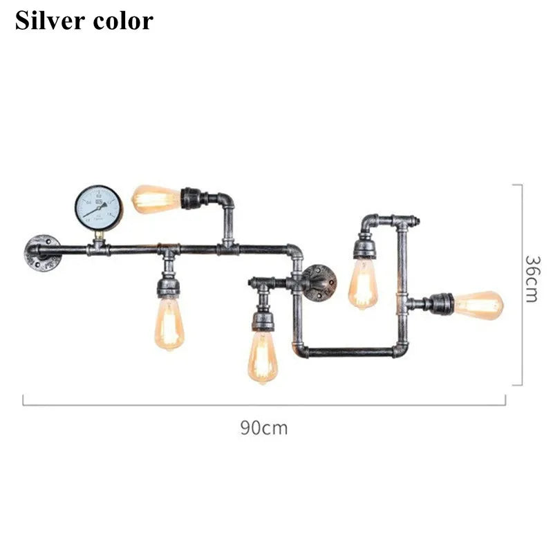 European Retro Wall Lamp Industrial Style Restaurant Bar Entrance Personalized Iron Art Water Pipe Decoration Lighting Fixtures tableandwalllamps