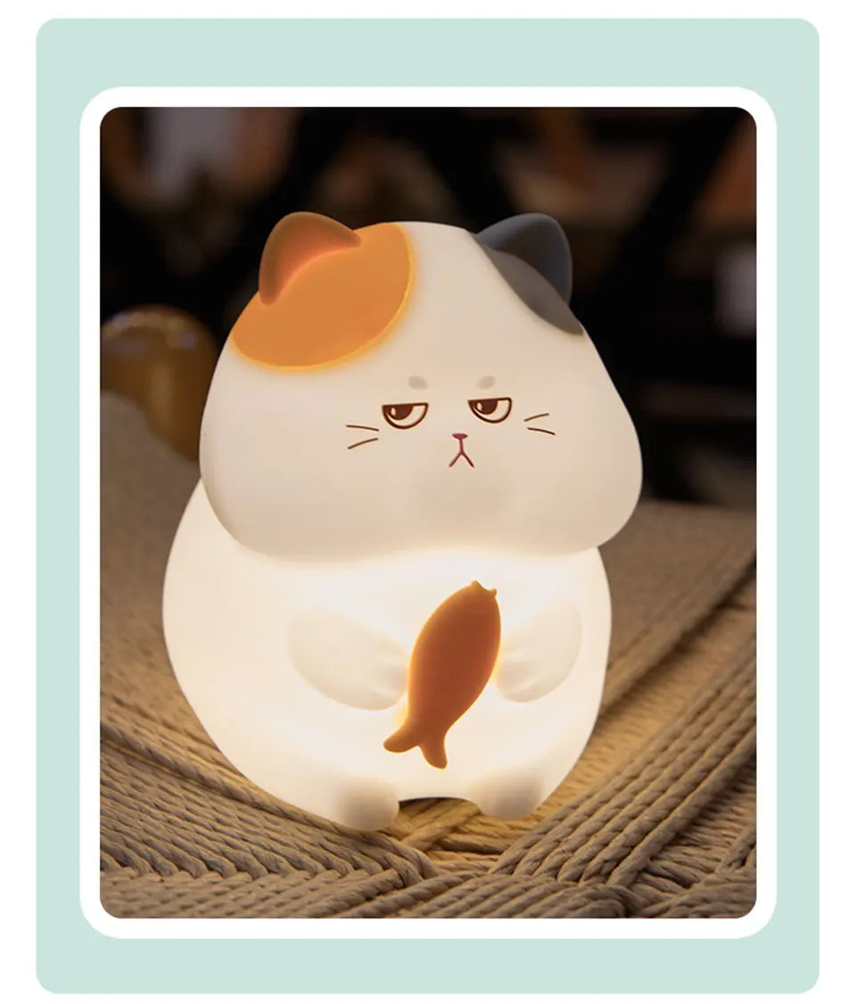 Cute Kitty Led Night Light Rechargeable Silicone Cat Table Lamp for Toddler Kids Room Bedroom Baby Nursery Lamp Birthday Gifts tableandwalllamps