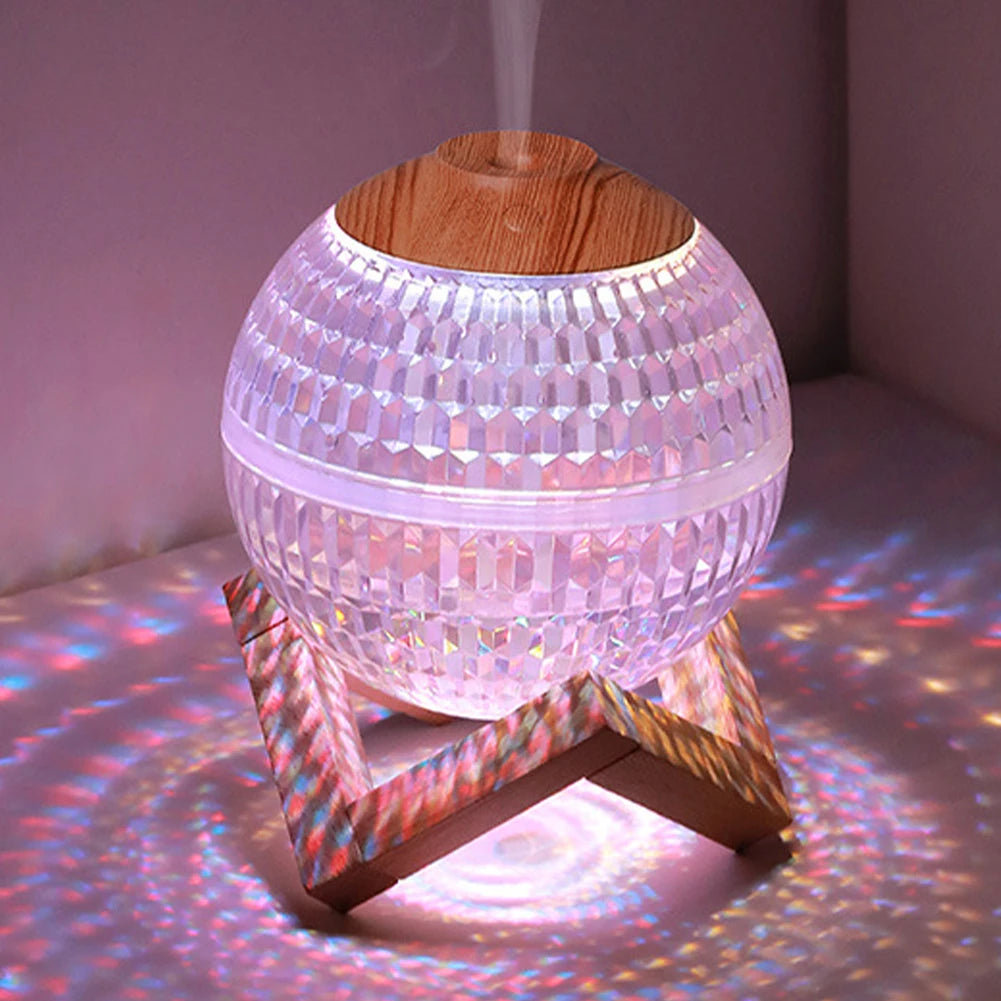 Crystal Ball Essential Oil Diffuser 2.2W 450mA with Colorful Night Light Lasts Up To 6H Type-C Socket for Bedroom/Nursery/Office tableandwalllamps