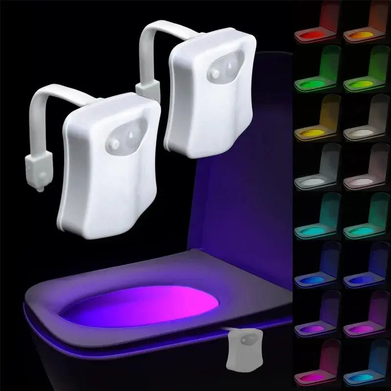 Toilet Night Light PIR Motion Sensor Toilet Lights LED Washroom Night Lamp 8/16Colors Toilet Bowl Lighting For Bathroom Washroom tableandwalllamps