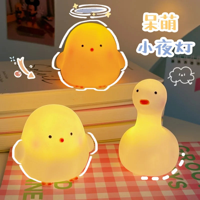 Cute Night Light Silicone Animal Duck LED Night Lamp For Baby Children Kid Bedroom Decorative Lighting Wholesale dropshipping tableandwalllamps