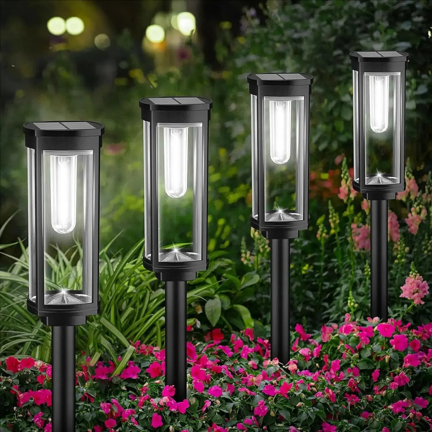 Bright Solar Pathway Lights Outdoor, 8 Pack Solar Powered Garden Lights Waterproof, Auto On/Off Solar Yard Lights for Lawn Patio tableandwalllamps