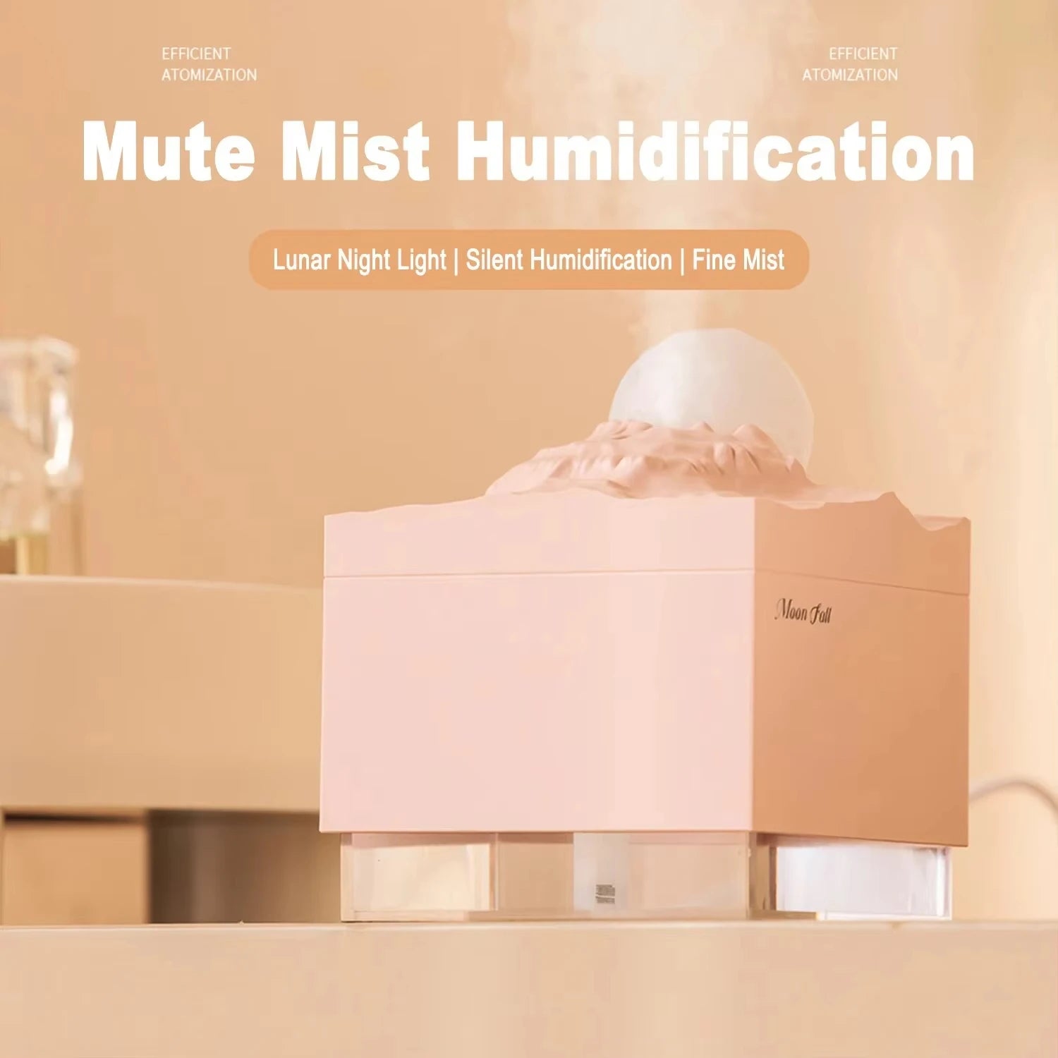 New Scent Diffuser Cool Mist Humidifiers LED Essential Oil Moon Lamp USB Air Humidifier Aroma Diffuser Night Light for Home Offi tableandwalllamps