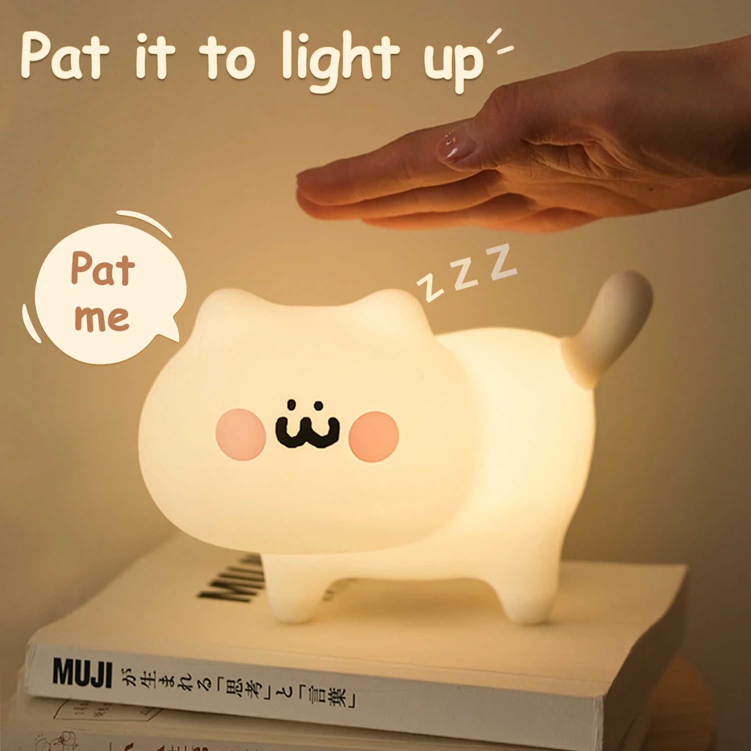 Silicone Cat Dog Night Light USB Rechargeable Nursery Sleeping Lamp Kawaii Cat Animal Night Lights for Kids Bedside Decoration tableandwalllamps