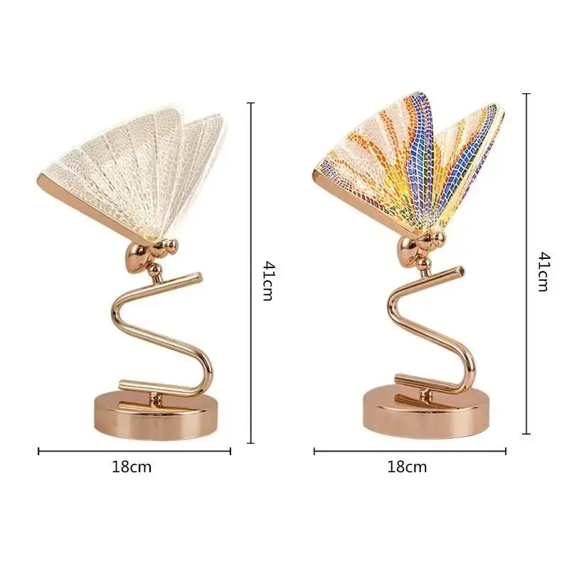 Light luxury butterfly table lamp modern LED bedroom bedside lamp study office table decor desk lamp Lighting fixtures tableandwalllamps