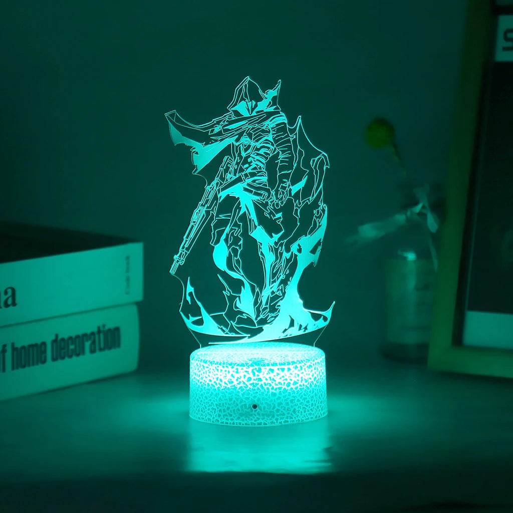 Omen Valorant Game Figure Acrylic Board Luminous Base For Kid Home Room Night Light Anime Led 3D Lamp Christmas Decor Gift Viper tableandwalllamps