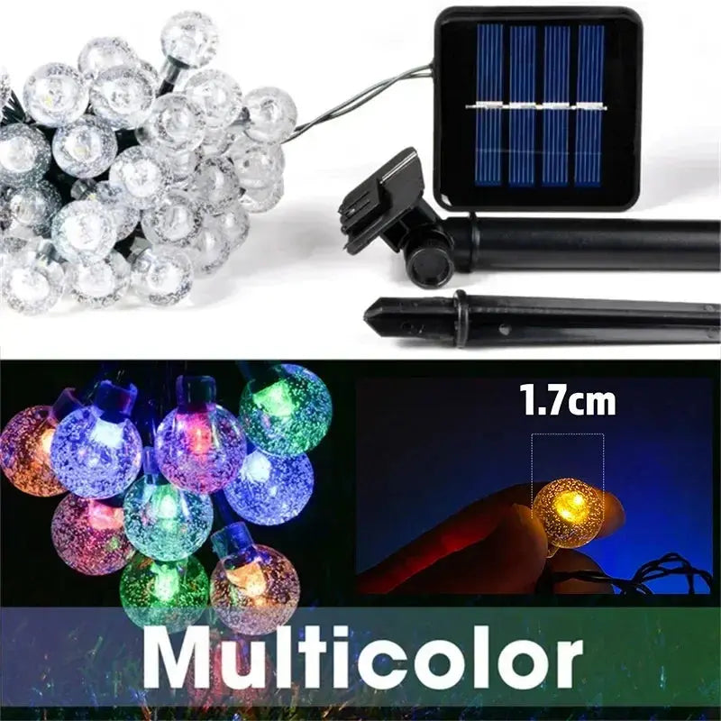 20~200LED Solar Lights Outdoor Globe Fairy String Light Christmas Garland 8 Modes Waterproof Patio Light for Garden Party Decor tableandwalllamps