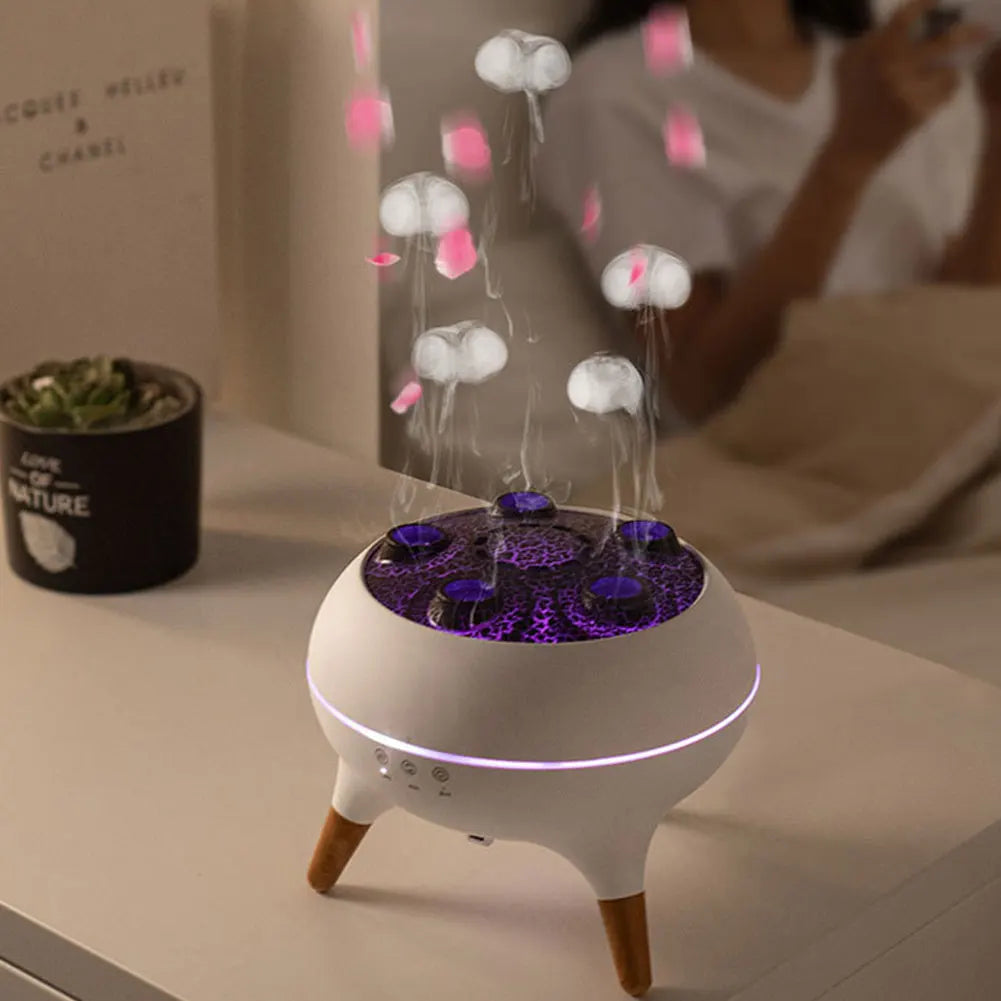 Jellyfish Air Humidifier Colorful Gradient Ambient Lights Dynamic Jellyfish Humidifier Large Capacity Water Tank Aroma Diffuser tableandwalllamps