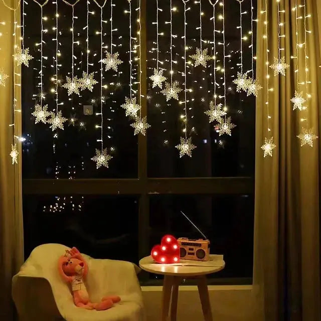 Christmas Lights Solar Moon Star LED String Lights Decoration for Home outdoor Wedding Led Curtain Lamp Holiday Decor tableandwalllamps