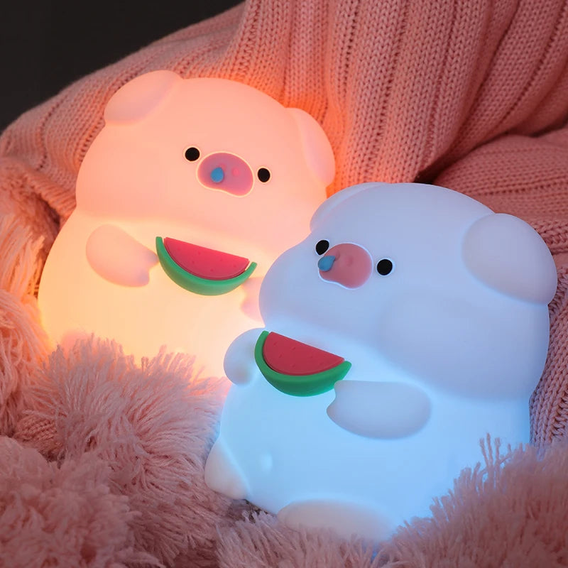 Silicone Cat Dog Night Light USB Rechargeable Nursery Sleeping Lamp Kawaii Cat Animal Night Lights for Kids Bedside Decoration tableandwalllamps