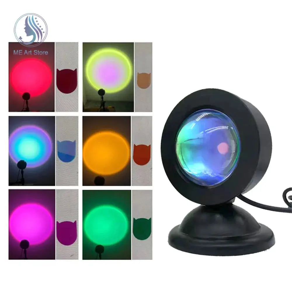 1pc-The new sunset light comes with earbuds and remote control in 16 colors Customized version tableandwalllamps