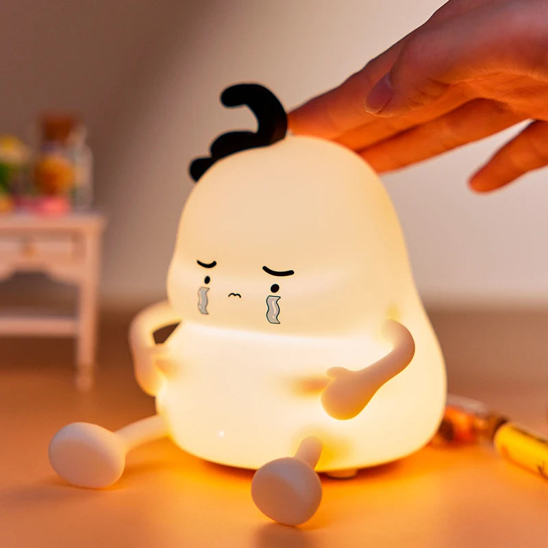 Cute Silicone Lamp Usb Rechargable Night Light 3 Modes Nightlight for Bedroom Home Decor Kids Birthday Giftr tableandwalllamps