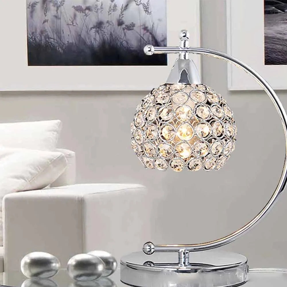 Modern Crystal Desk Table Lamp E27 Bedside Nightstand Light Crystal Bedside Home Decoration Indoor Lighting Room Night Lamp tableandwalllamps