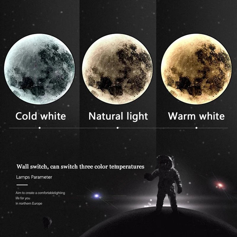 Nordic Art Design LED Moon Wall Lamp Bedroom Bedside Living Room Background  Lights Corridor Mural Courtyard Lighting Decor tableandwalllamps