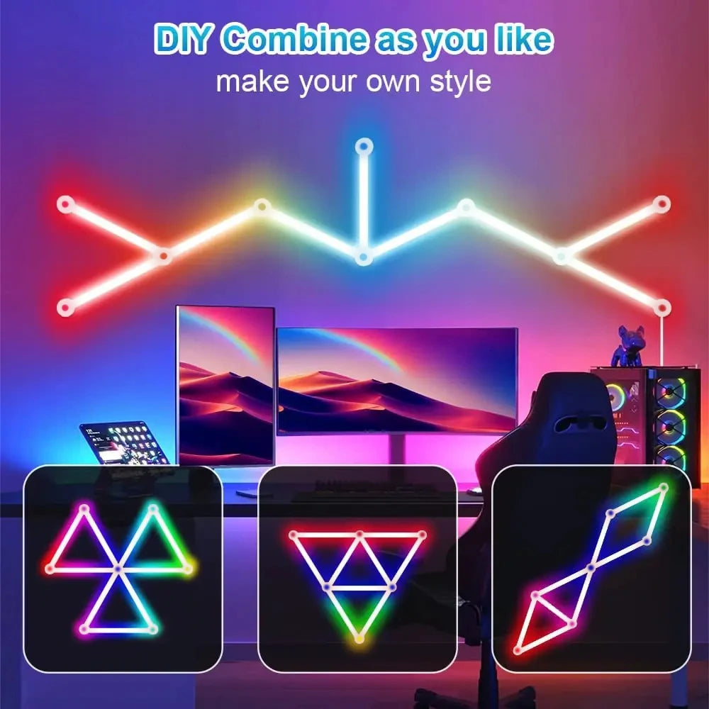 RGBIC LED Smart Wall Lamp Bar WIFI Music Sync Atmosphere Night Light TV wall game room bedroom DIY decoration lights APP control tableandwalllamps