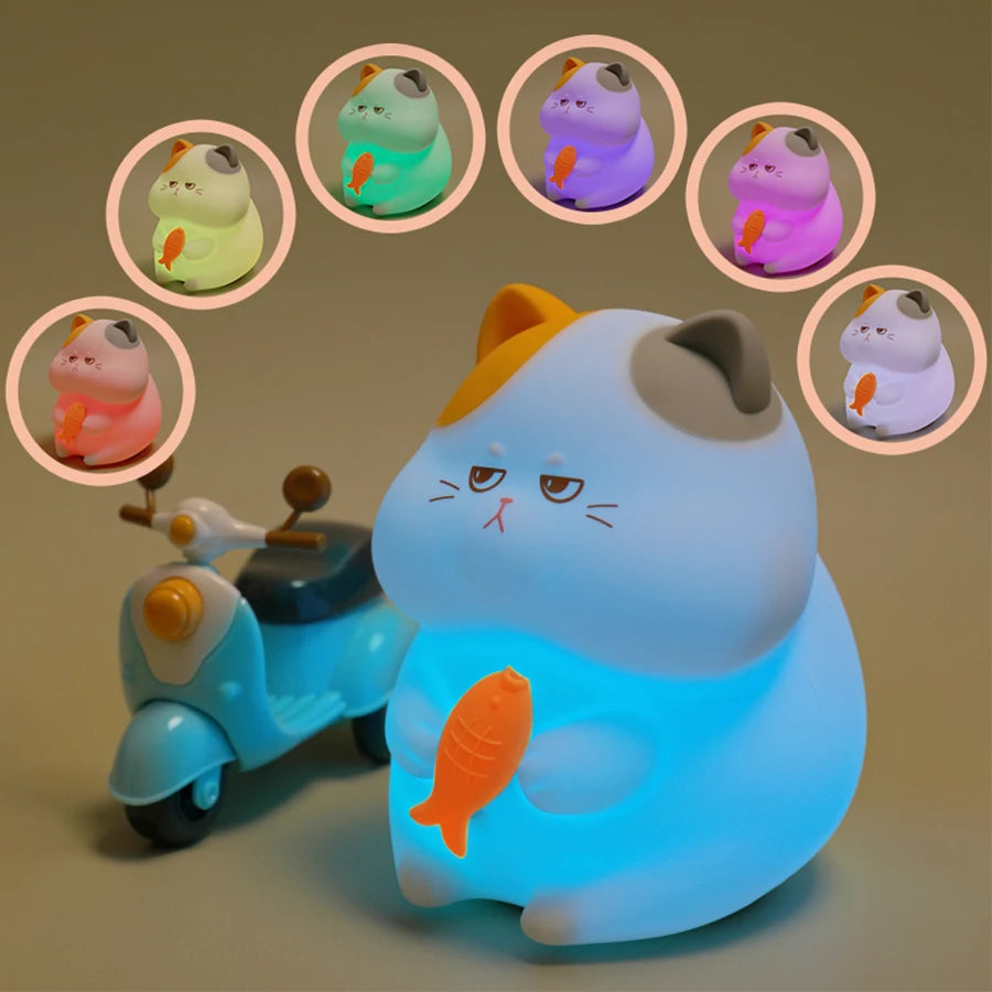 Cute Kitty Led Night Light Rechargeable Silicone Cat Table Lamp for Toddler Kids Room Bedroom Baby Nursery Lamp Birthday Gifts tableandwalllamps