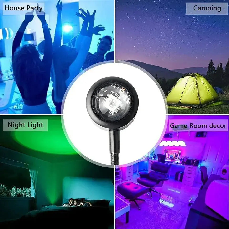 1x USB Sunset Lamp LED Rainbow Neon Night Light Projector Photography Wall Atmosphere Lighting for Bedroom Home Room Decor Gift tableandwalllamps