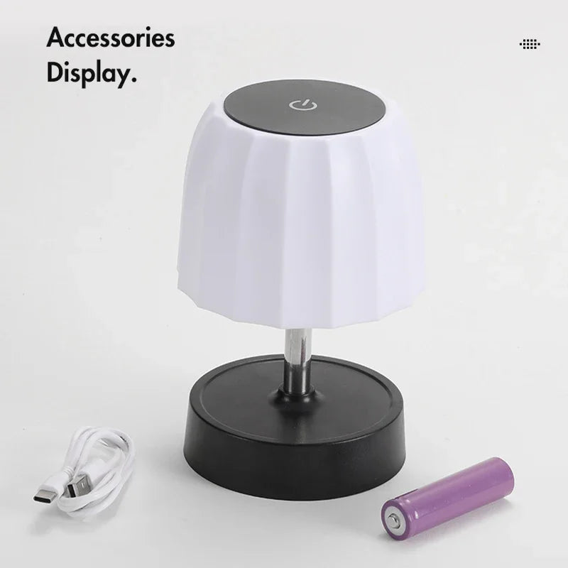 LED Rechargeable Table Lamp Wireless Touch Desktop Bedside Mood Night Light for Bedroom Study Office Bar Outdoor Club Cafe Decor tableandwalllamps