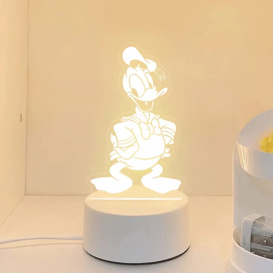 Disney Cartoon Mickey Minnie Mouse Ligthing Cute Ornament Night Light Bedroom Simple Led Lamp Creative Kids Gift tableandwalllamps