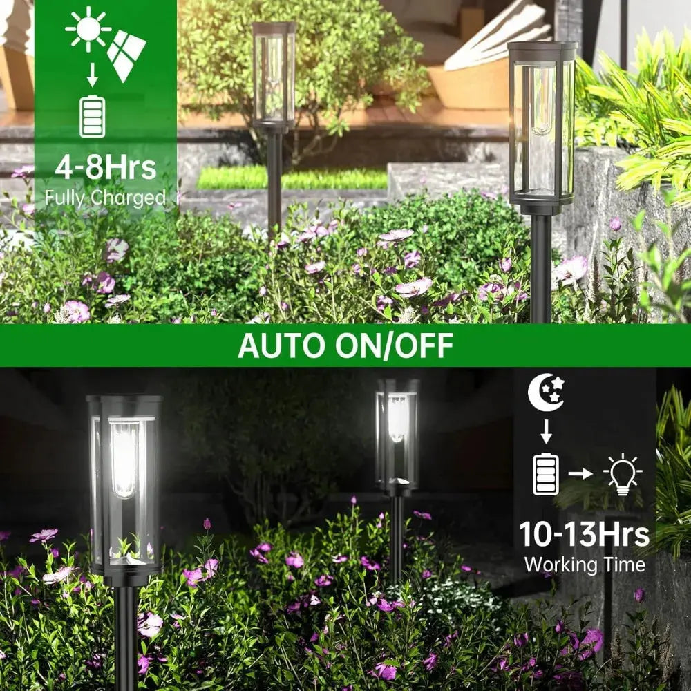 Bright Solar Pathway Lights Outdoor, 8 Pack Solar Powered Garden Lights Waterproof, Auto On/Off Solar Yard Lights for Lawn Patio tableandwalllamps