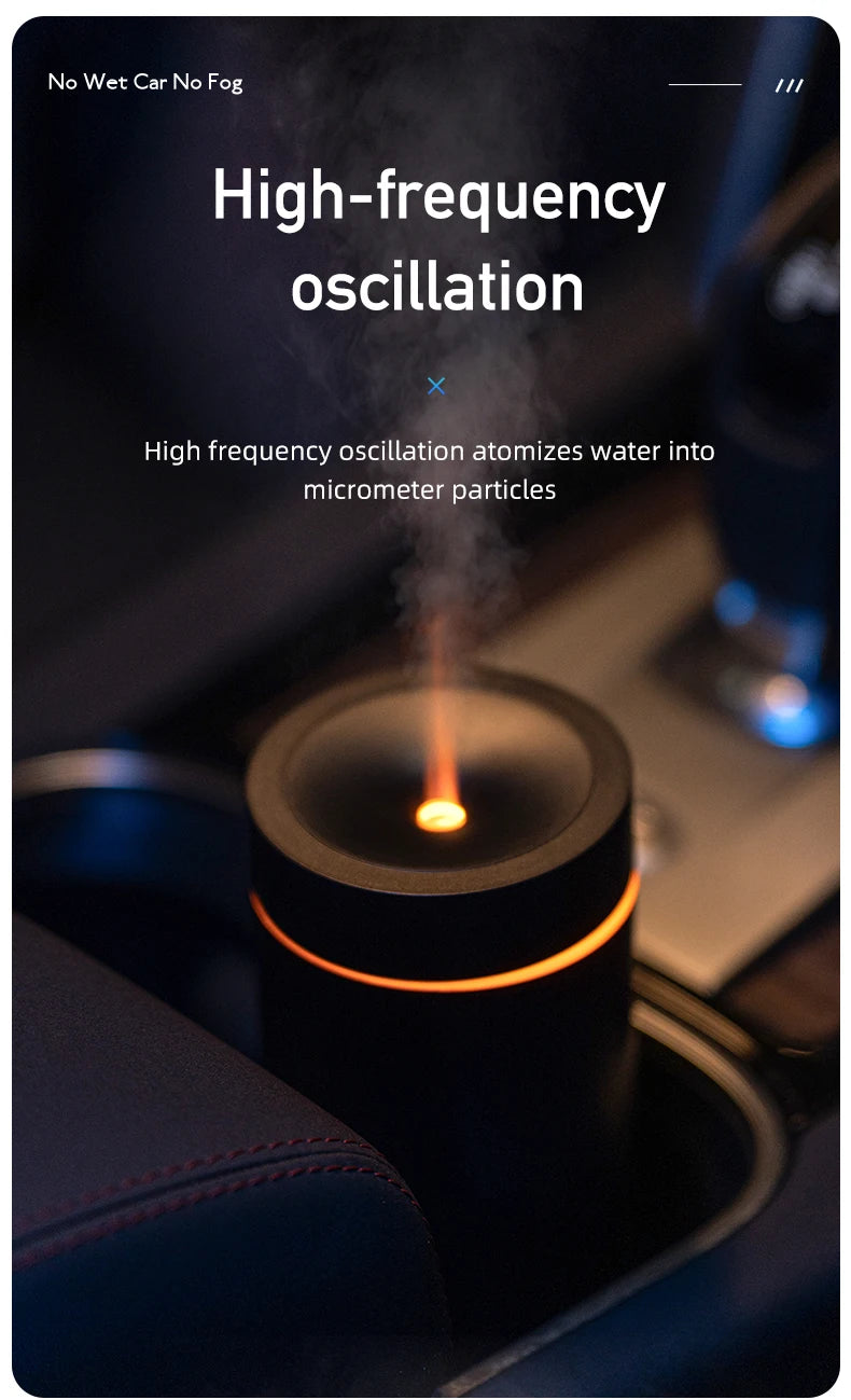 Vissko Mini Diffuser Car Humidifier Auto Air Purifier Aromo Air Freshener with LED Light For Car Aroma Aromatherapy Diffuser tableandwalllamps