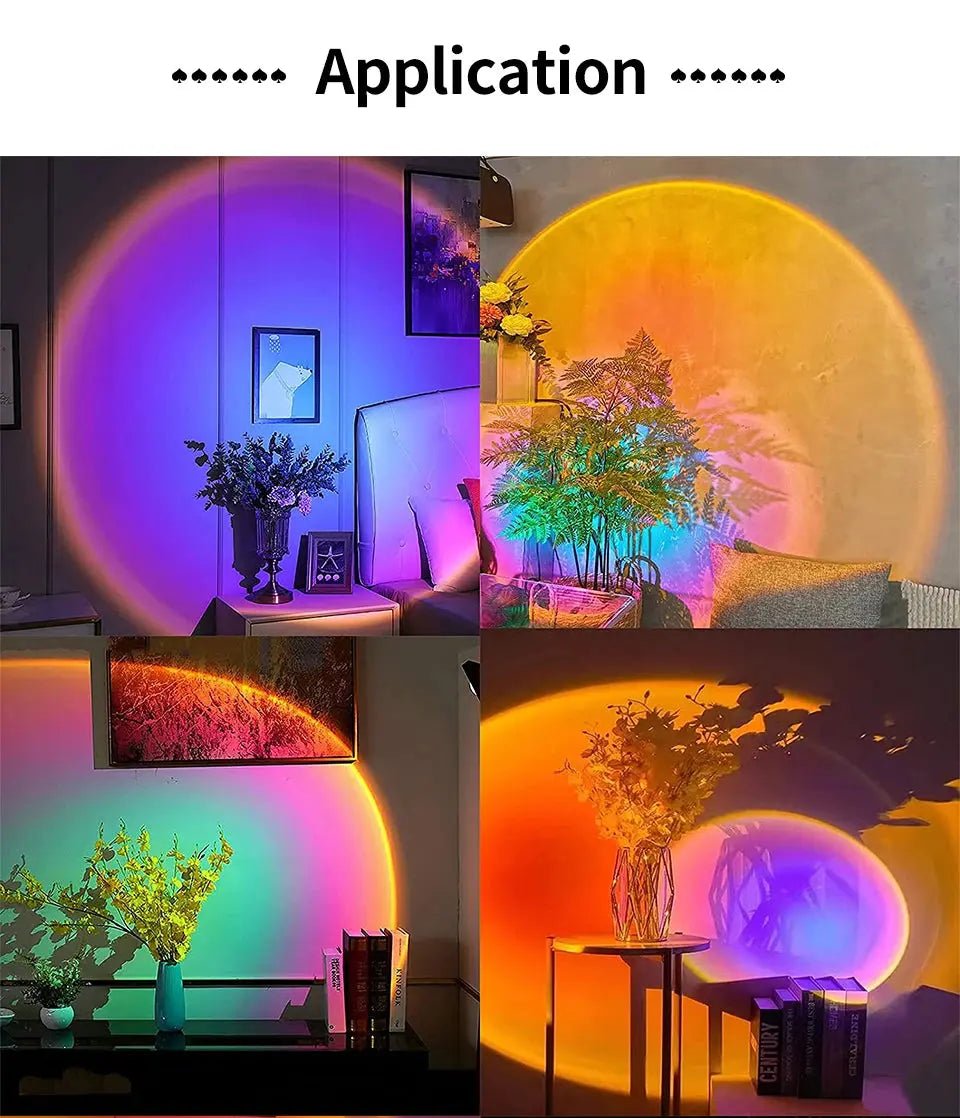 Tuya Smart Sunset Lamp USB Projector LED Night light with Remote Bluetooth App Control Atmosphere Mood Light for Photography tableandwalllamps