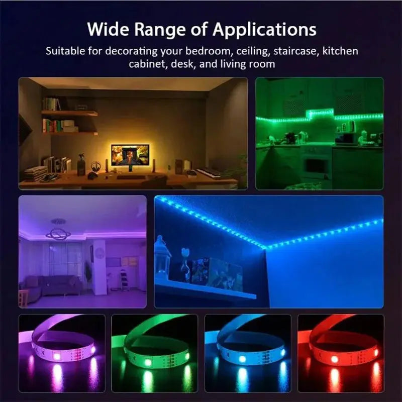 WIFI RGB LED Strip Light 5050 Bluetooth APP Control Led Flexible Diode Decoration For Festival Party TV Desk Bedroom tableandwalllamps