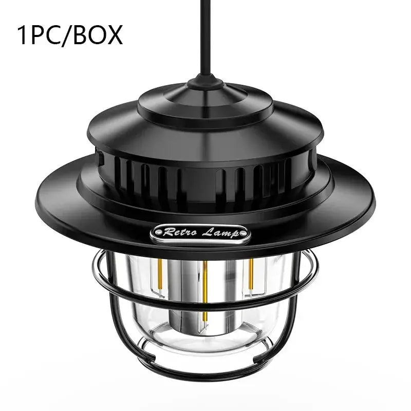 Retro Portable Camping Lantern Waterproof Emergency Light Stepless Dimmable Hanging Tent Lamp for Outdoor Hiking tableandwalllamps