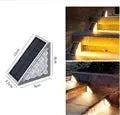 LED Outdoor Solar Light Step Lamp Lens Design Super Bright IP67 waterproof Anti-theft Stair Light Decor Lighting For Garden Deck tableandwalllamps