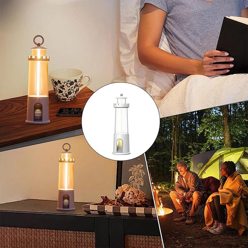 Lighthouse Night Lights Remote Control Moonlight Projection Lamp Magnetic Camping Lamps Bluetooth Music Dimmable Ambient Light tableandwalllamps