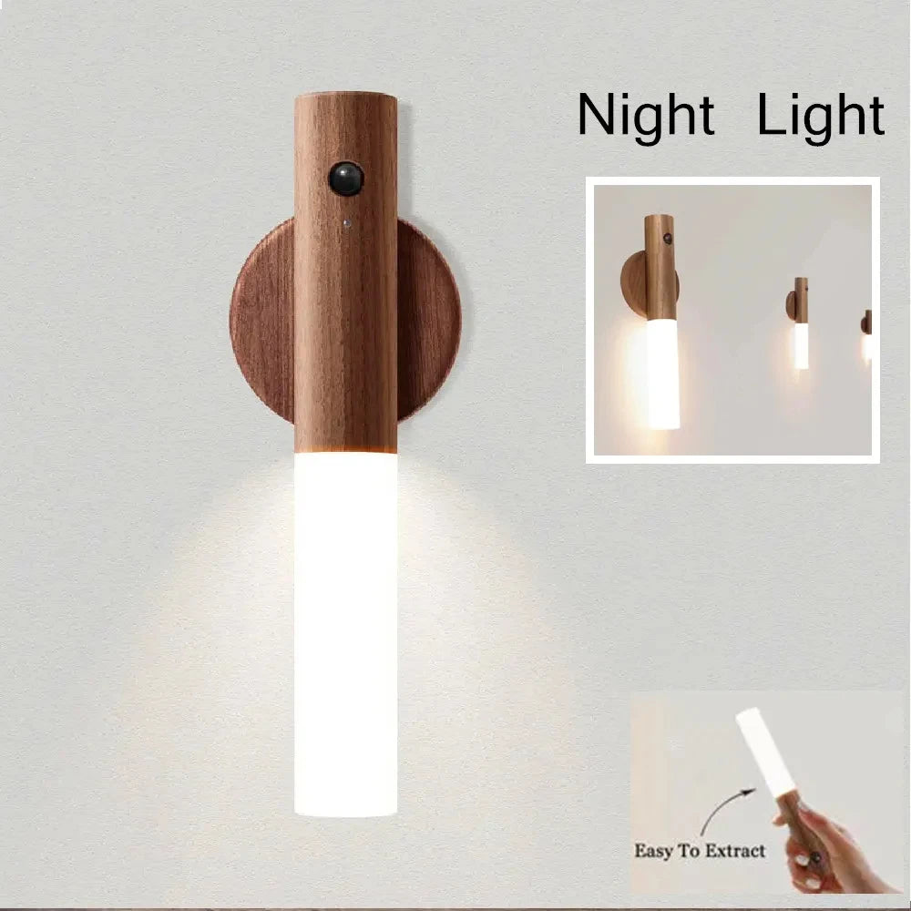 LED USB Night Light Magnetic Wall Lamp Kitchen Cabinet Closet Light Home Staircase Bedroom Table Move Lamp Bedside Lighting tableandwalllamps