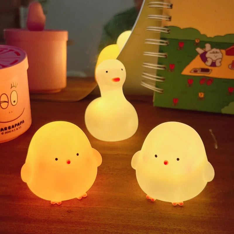 Cute Night Light Silicone Animal Duck LED Night Lamp For Baby Children Kid Bedroom Decorative Lighting Wholesale dropshipping tableandwalllamps