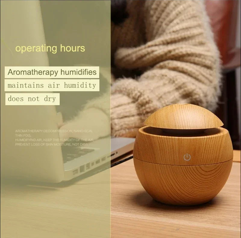 200ml USB Aroma Essential Oil Diffuser Ultrasonic Mini Humidifier Air Purifier 7 Color Change LED Night Light for Office Home tableandwalllamps