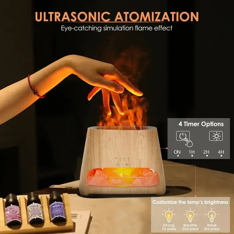 SALKING 2-in-1 Air Purifier&Humidifiers For Home and Office. Ultrasonic Essential Oil Diffuser&Himalayan Salt Lamp tableandwalllamps