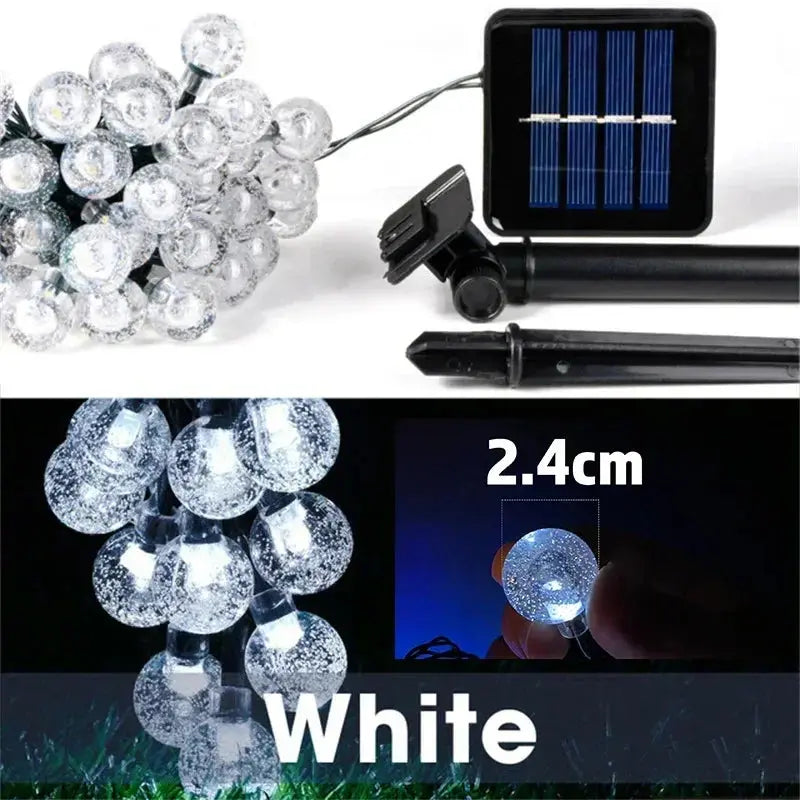 20~200LED Solar Lights Outdoor Globe Fairy String Light Christmas Garland 8 Modes Waterproof Patio Light for Garden Party Decor tableandwalllamps