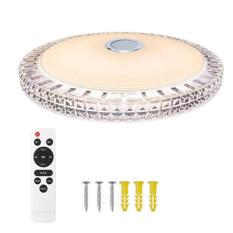 LED Ceiling Light Smart App Control RGB Music Ceiling Lamp Bluetooth Speaker Indoor Living Recreation Room Bedroom Light110/220V