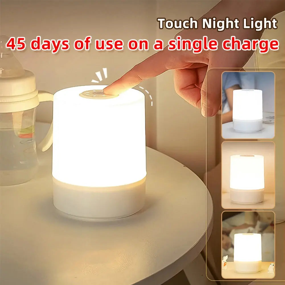 Touch Night Lamp USB LED Lamp With Switch Rechargeable Three Colors Lights For Kitchen Hallway Closet Bedroom Home Night Light tableandwalllamps