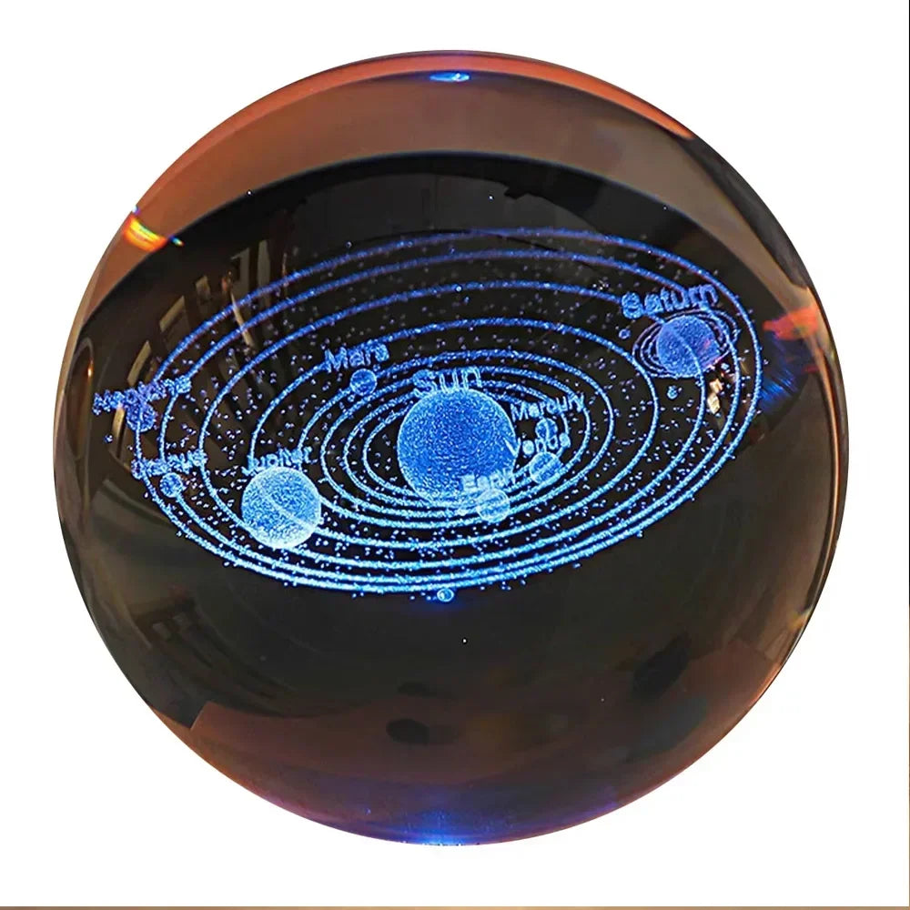 3D Crystal Lights Lamp Glowing Planetary Galaxy Night Light Crystal Ball Night Lights Bedside Light Home Decor Christmas Gift tableandwalllamps