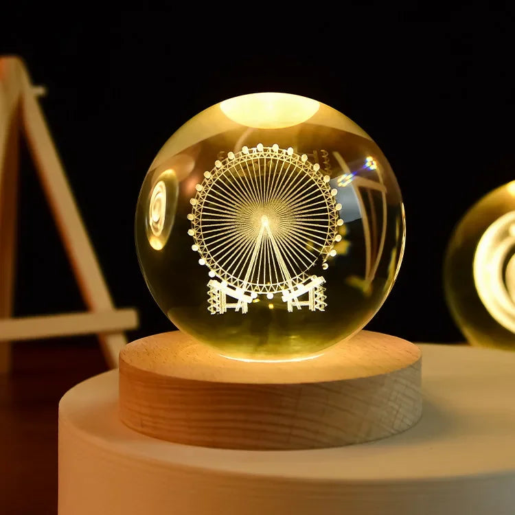 Christmas NEW LED Night Light Milky Way Galaxy Solar System Crystal Ball Children  Lamp Bedroom Ambient Light Creative Gift tableandwalllamps