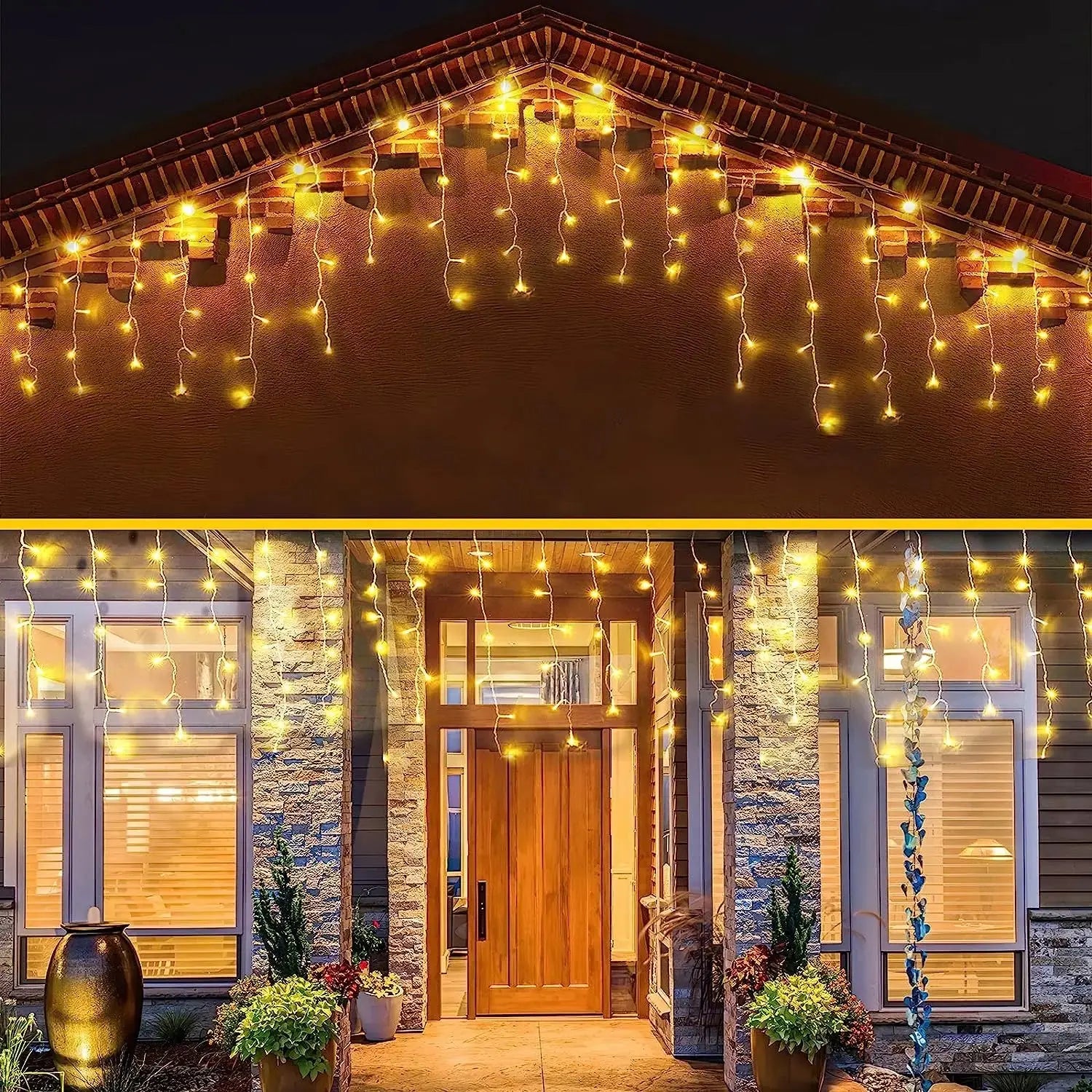 Solar Outdoor Light Garland Christmas Decorations 2023 Street Garland 8 Modes Festoon Led Light String with Remote Control tableandwalllamps