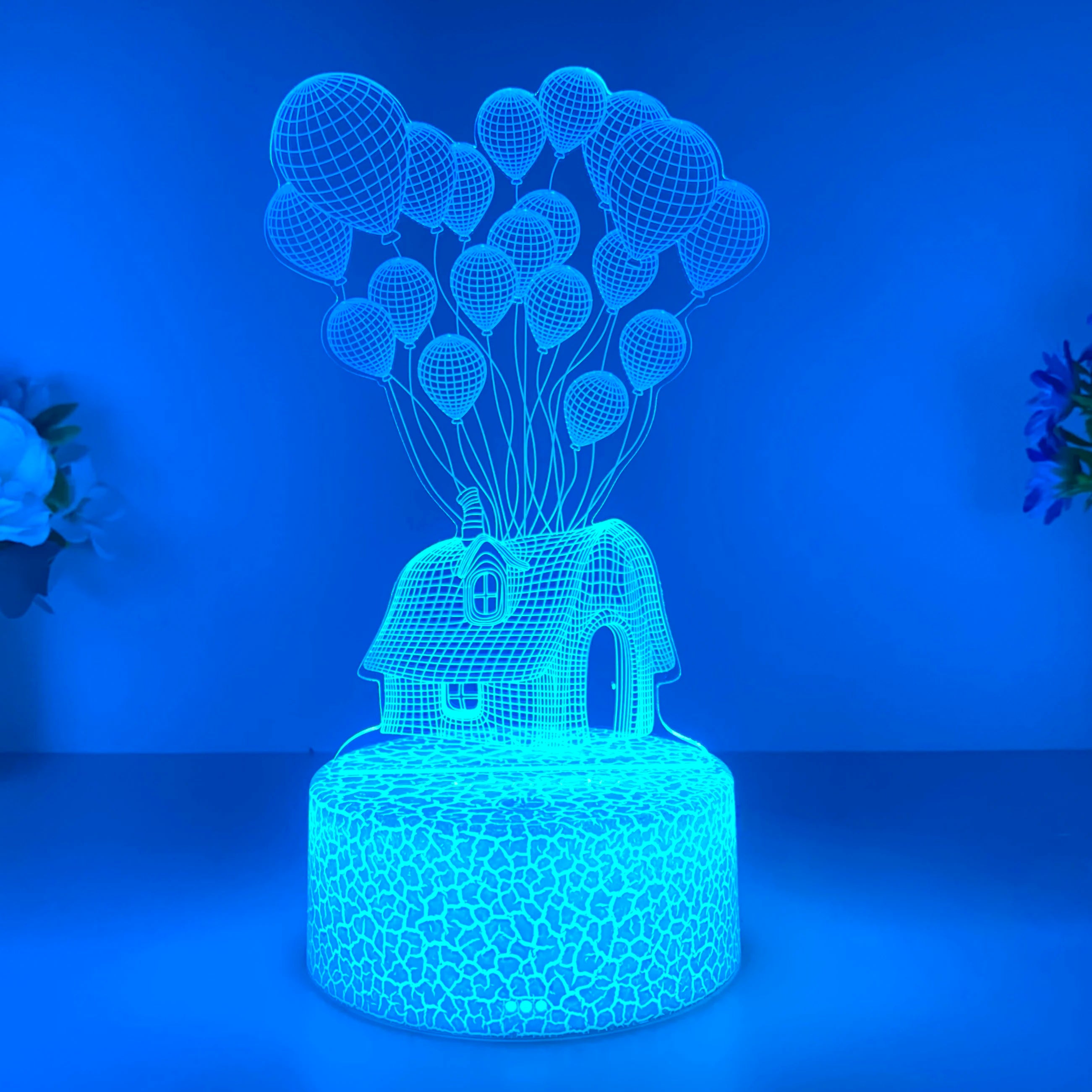 1pc balloon house 3D night light, mood mood light, USB soft light with sleeping light, holiday gift table light. tableandwalllamps