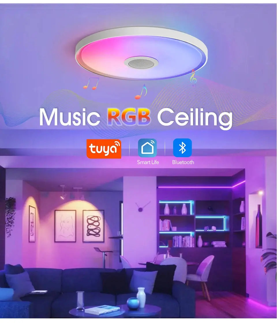 Modern Ceiling Light Tuya Smart Light 220V Music Light Dimmable Remote Control Home Lighting For Bedrooms And Living Rooms tableandwalllamps