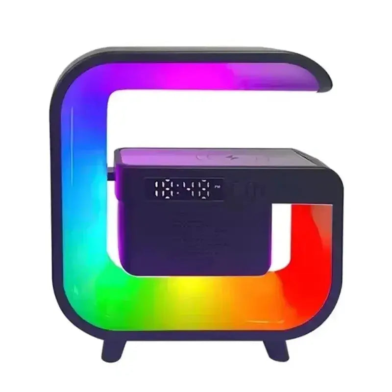 Wireless Charger Stand Pad Bluetooth 5.0 Speaker RGB Night Light Lamp Desktop Desk Phone Fast Charging for iPhone 16 15 Samsung tableandwalllamps