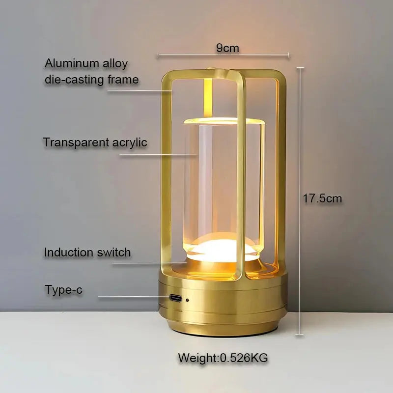 LED Crystal Table Lamp Rechargeable Touch Switch Night Light Bedroom Bedside Lamp Restaurant Room Decor Sleep Mood Light Camping tableandwalllamps