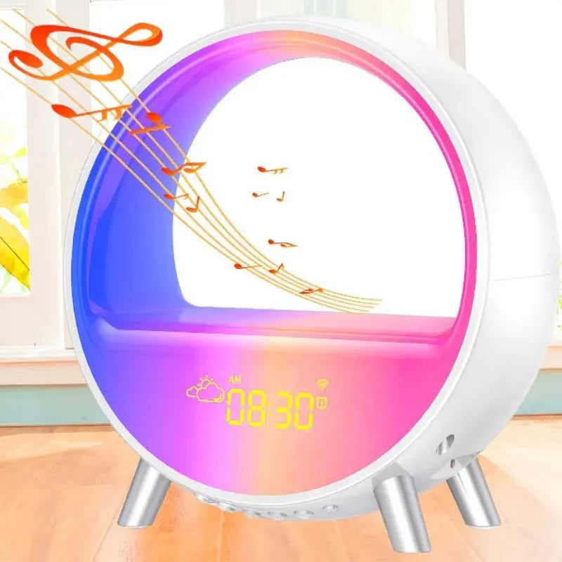 15W Fast Wireless Charger Alarm Clock Speaker Phone APP Control RGB Night Light Charging Station For iPhone 14 13 12 11 Samsung tableandwalllamps