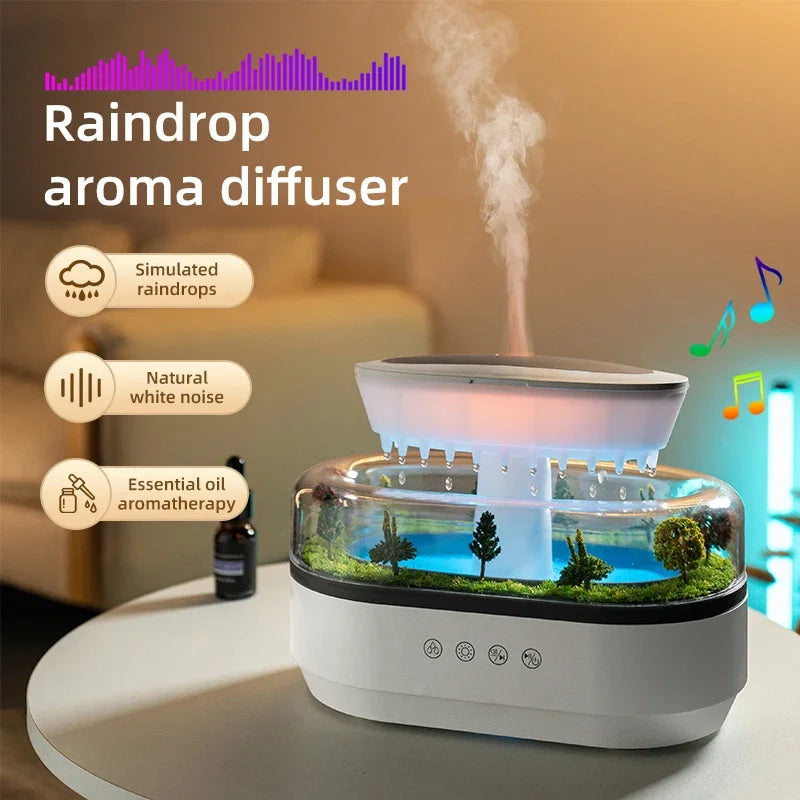 Micro Landscape Raindrop Aromatherapy Diffuser Essential Oil Aromatherapy Diffuser Colorful Gradient Ambient Light Mist Diffuser tableandwalllamps