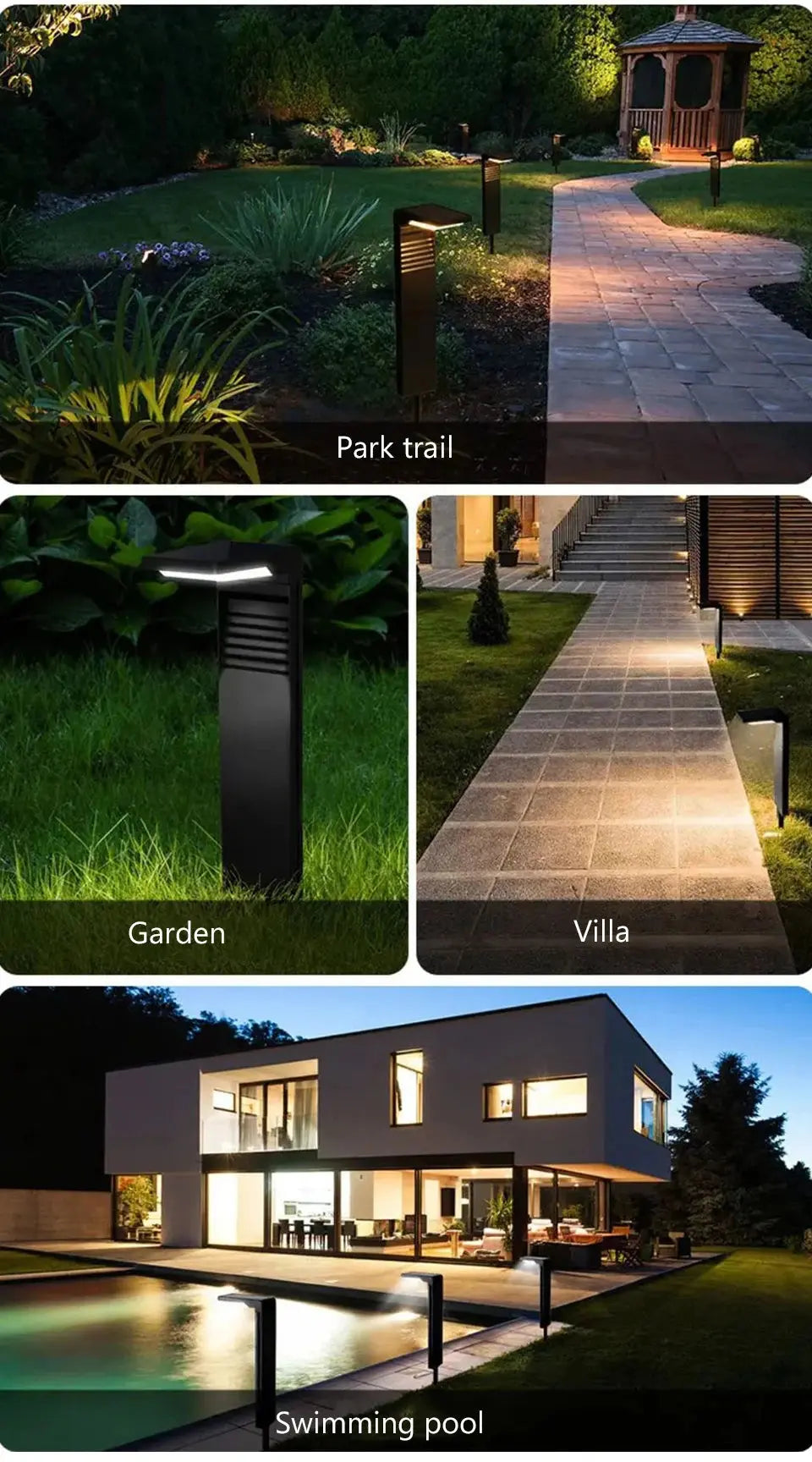 Super Bright Solar Pathway Lights Waterproof Lights LED Landscape Lightings for Yard Lawn Patio Driveway Sidewalk Walkway Garden tableandwalllamps