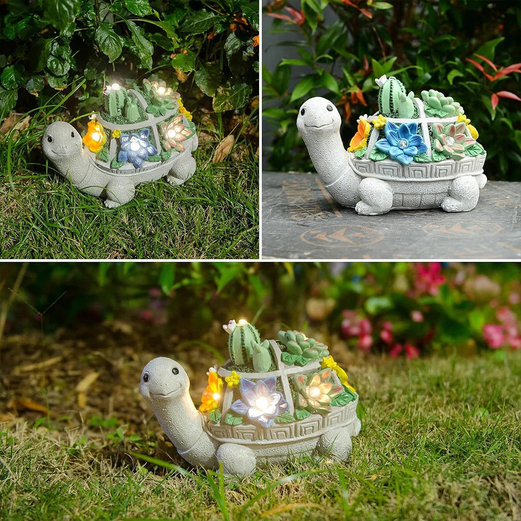 Handicrafts Turtle Garden Ornament With Solar Night Light Outdoor Decor Solar Night Light Ornaments tableandwalllamps